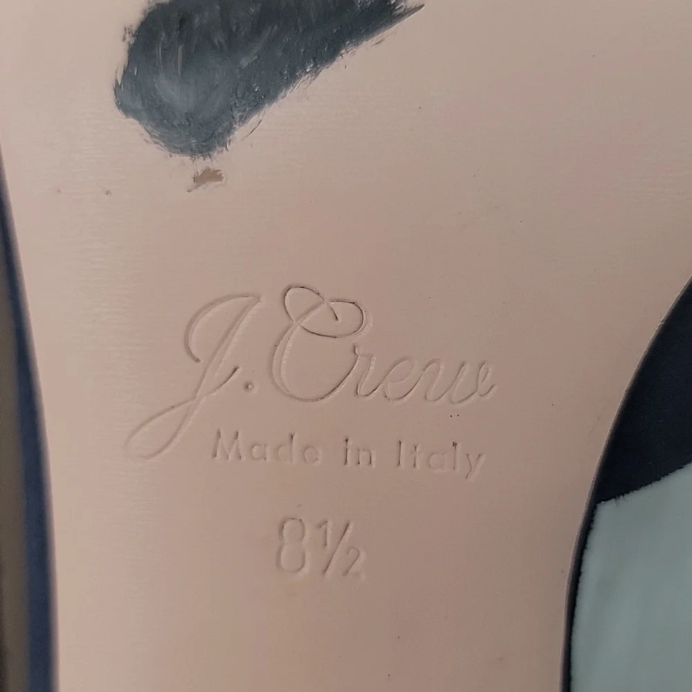 J.CREW Navy Blue Suede d'Orsay Office Party Professional‎ Pointed Toe Heels 8.5